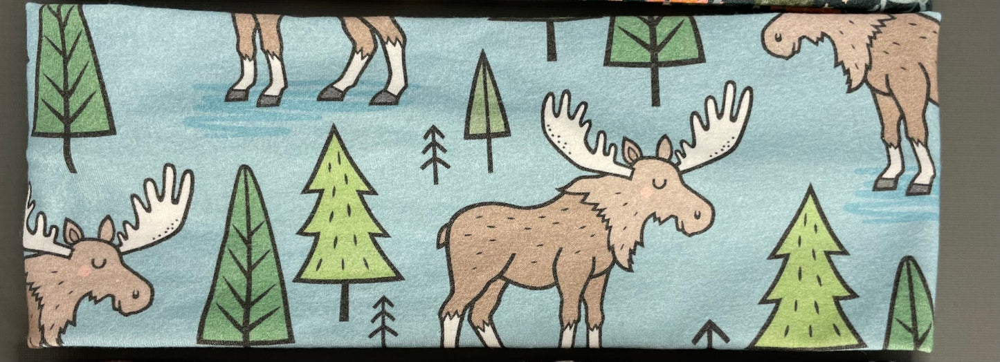 Wilderness Animals Moose Raccoons Handmade Headbands Jersey Knit Soft