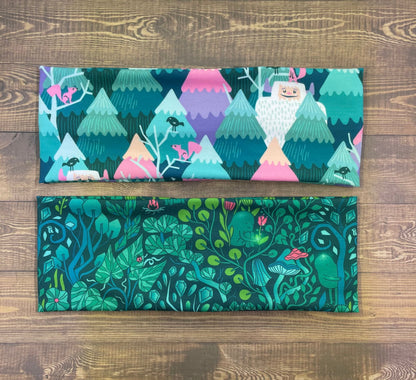 Headbands Yeti and Forest Creatures Green Mountains Handmade Headbands Jersey Knit Soft