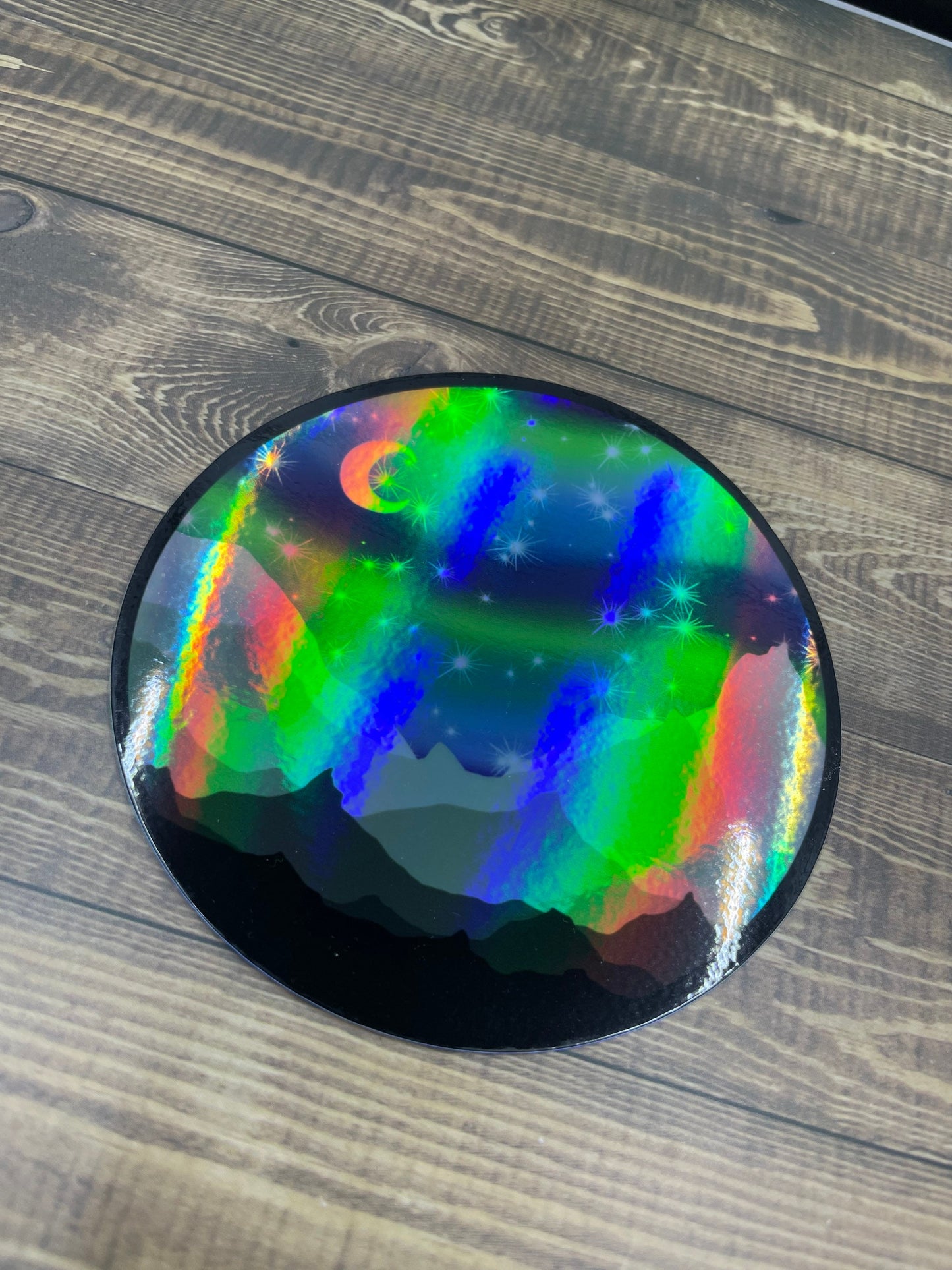 Alaskan Aurora Holographic Sticker Waterproof Original Art Design Durable Fade Resistant Alaska Gift