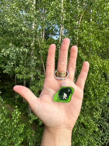 Bigfoot Topographical Key Chain Cryptid Sasquatch