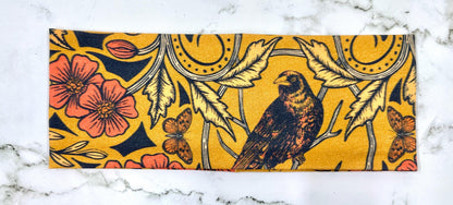 Handmade Floral Jersey Knit Headband: Bird & Beetle Print