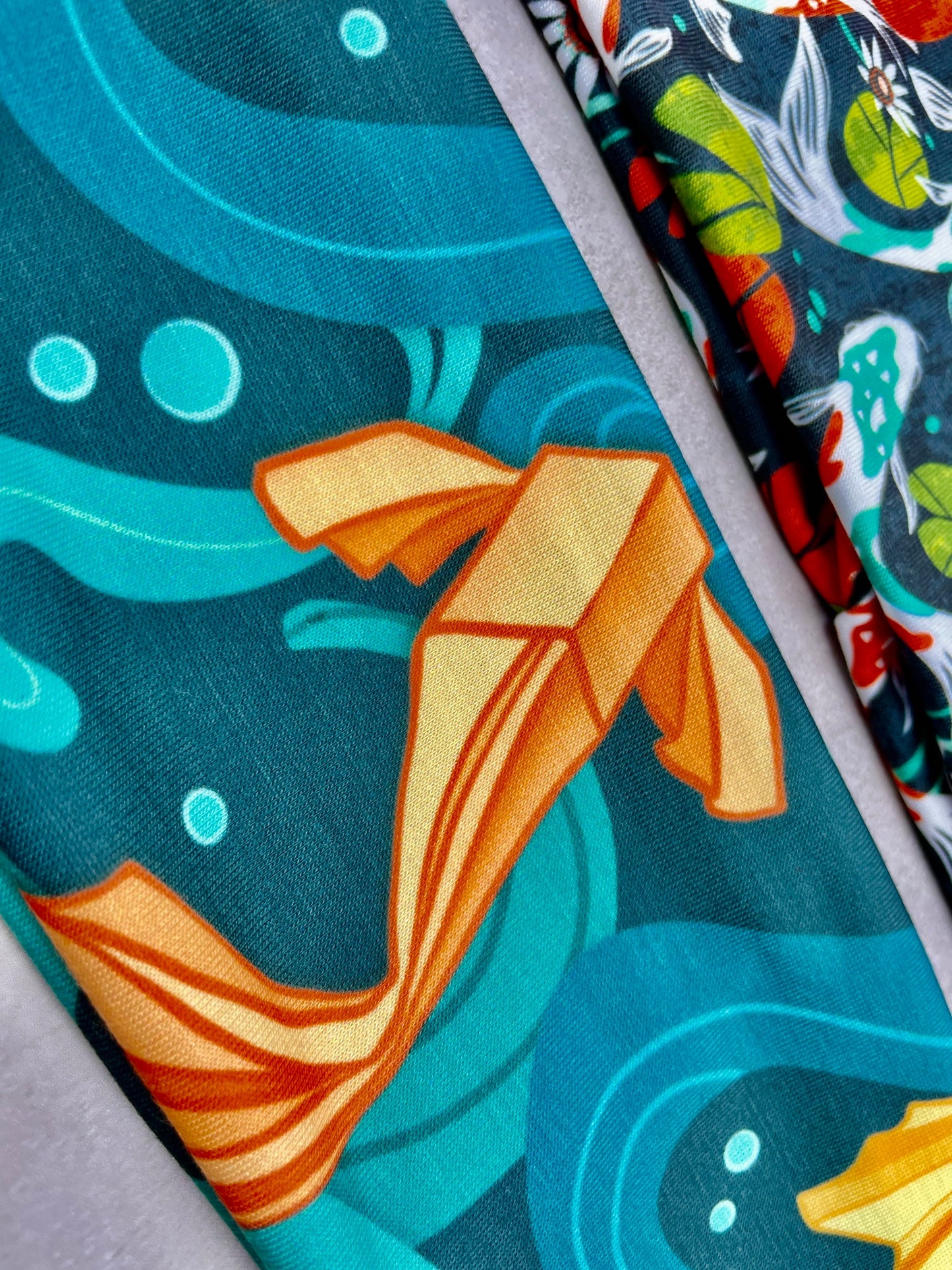 Koi Pond Fish Leap Pads Water Lilly Jersey Knit Soft Headbands