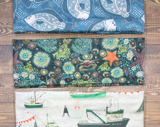 Fishing Headbands Alaska Theme Wide No Slip Bandeau Jersey Knit Soft